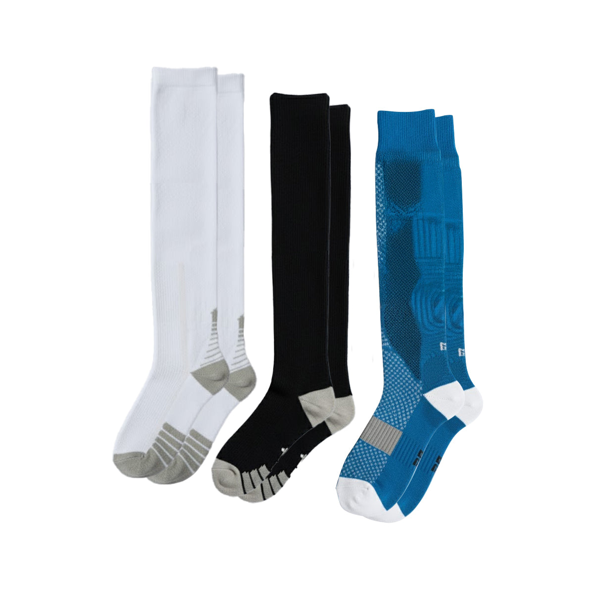 Chaussettes de compression - Blanc Gris