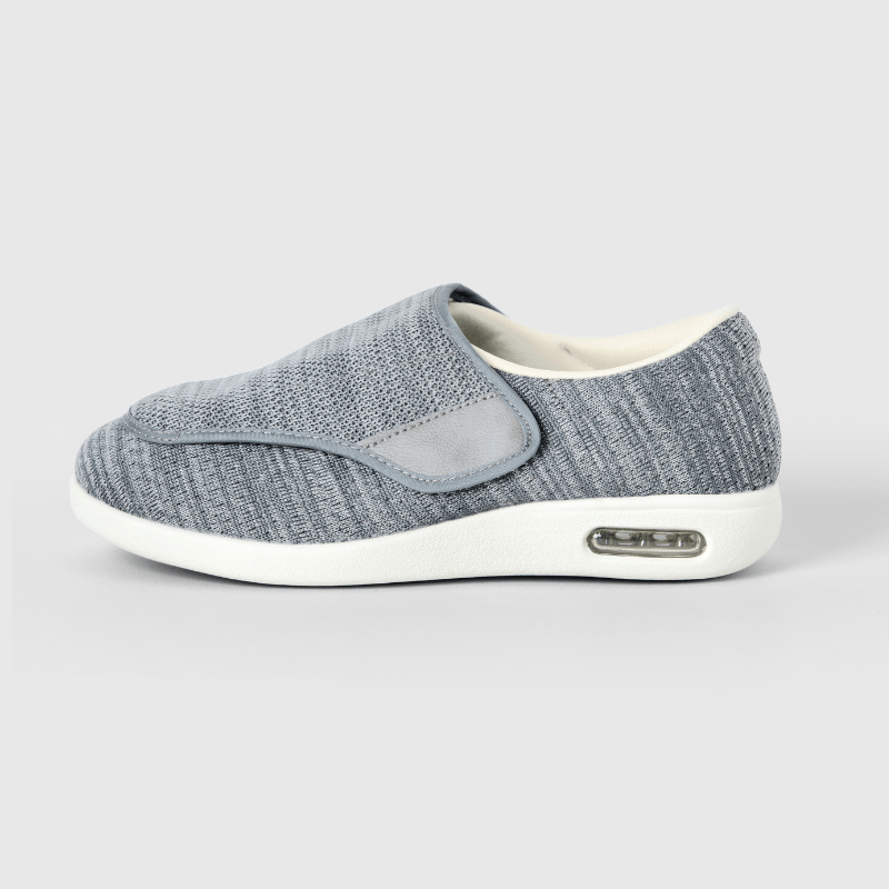 Chloe Stretch No - Tie Wide Shoes w/ Adjustable Closure - Silver - ComfortWear