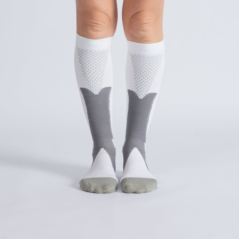 Compression Socks - White Grey - ComfortWear