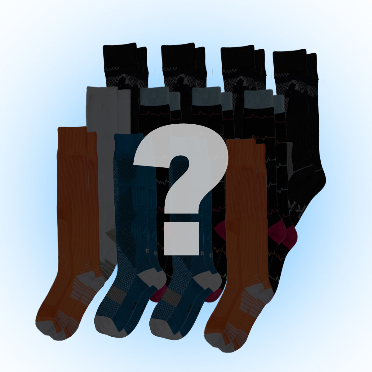 Chaussettes de compression - Blanc Gris