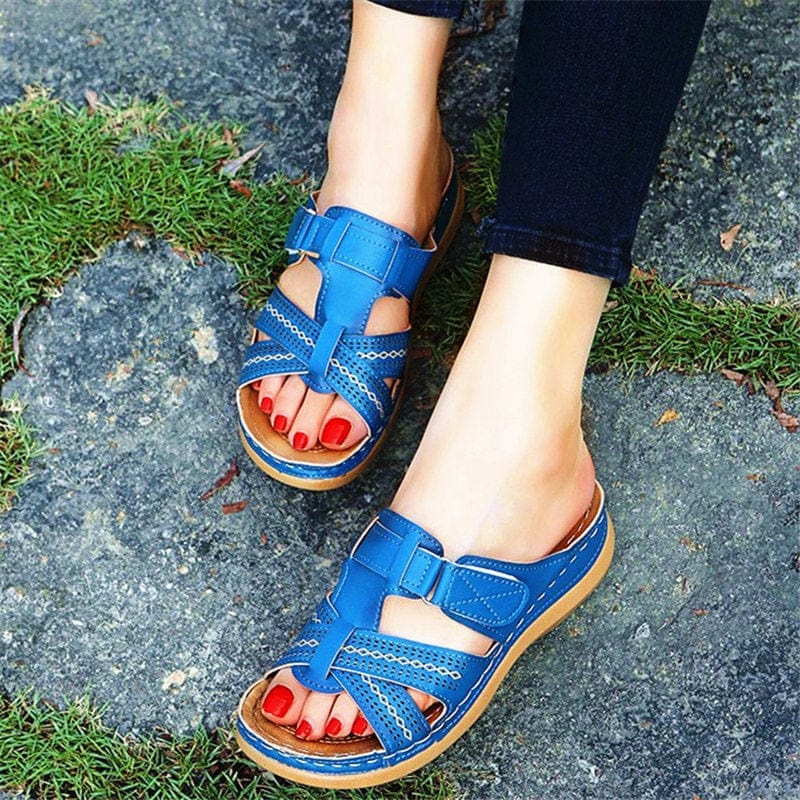 Ortho Roman Cushion Sandals - Blue - ComfortWear