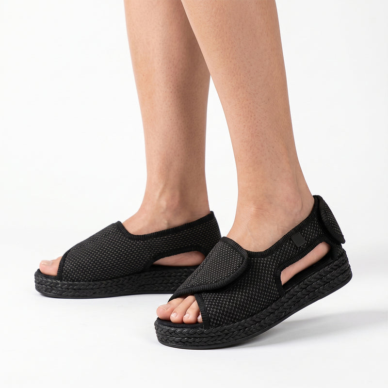 Sandalias Chelsea de tacón ancho - Negras