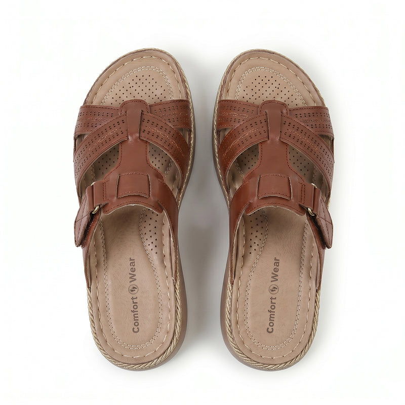 Sandalias romanas con amortiguación Ortho - Marrón