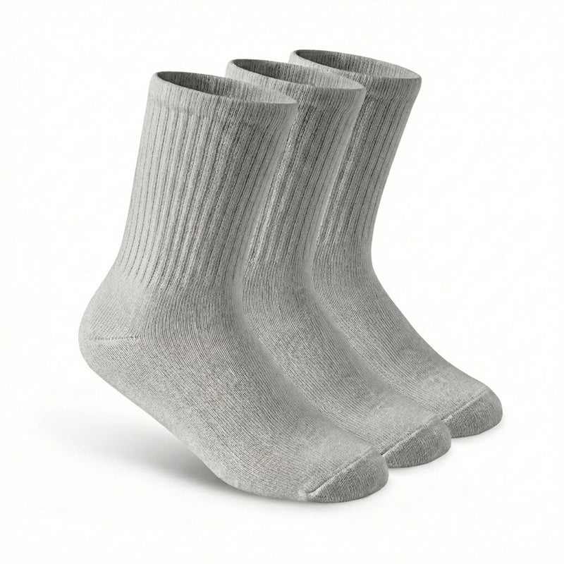3-Pack Cushioned Socks (Grey)