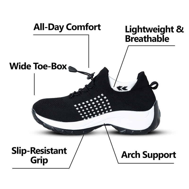 Chaussures Ortho Stretch Cushion - Noir Blanc