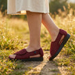 Sandalias Chelsea de tacón ancho - Rojas