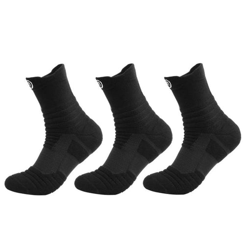 Black Breathable Crew Socks - 3 Pack - ComfortWear