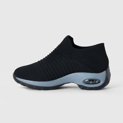 Breathable No - Tie Stretch Shoes - Black Grey - ComfortWear
