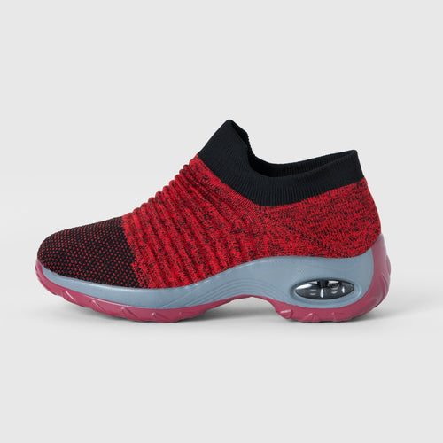 Breathable No - Tie Stretch Shoes - Red - ComfortWear