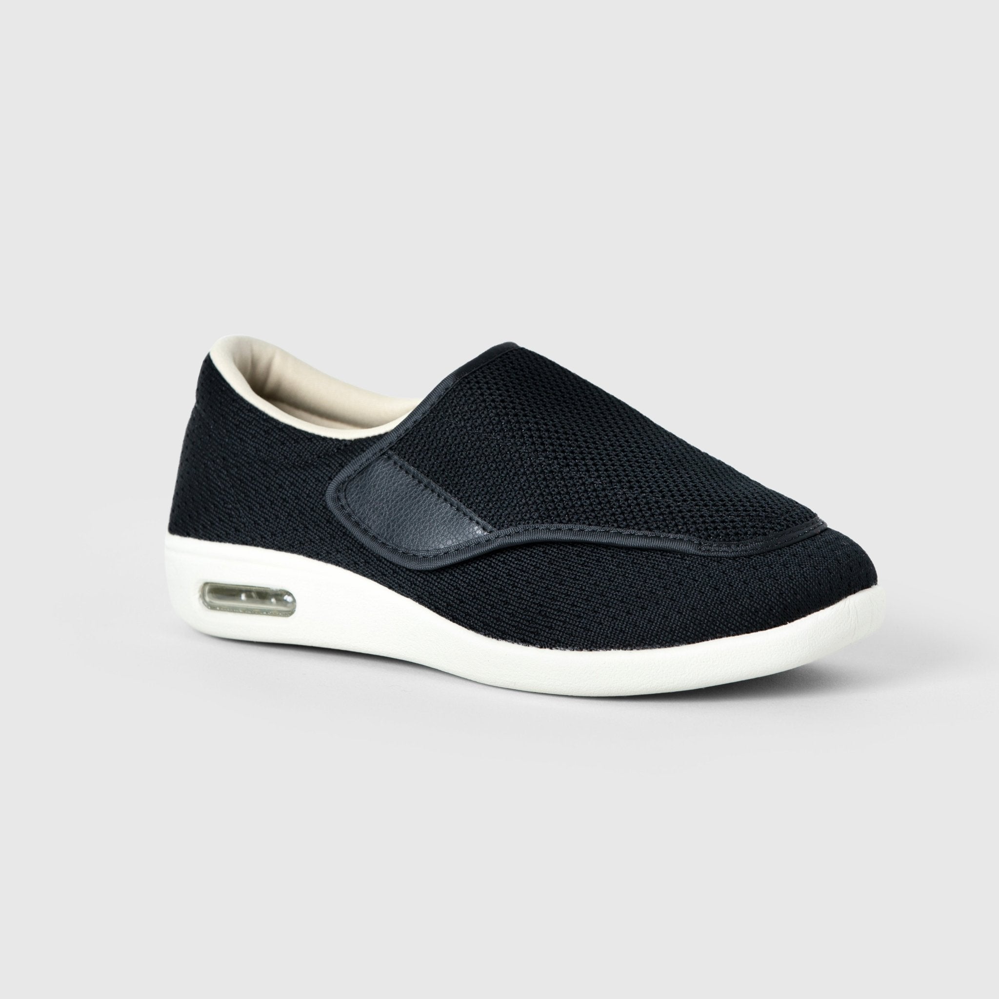Chloe Stretch No - Tie Wide Shoes w/ Adjustable Closure - Black - ComfortWear