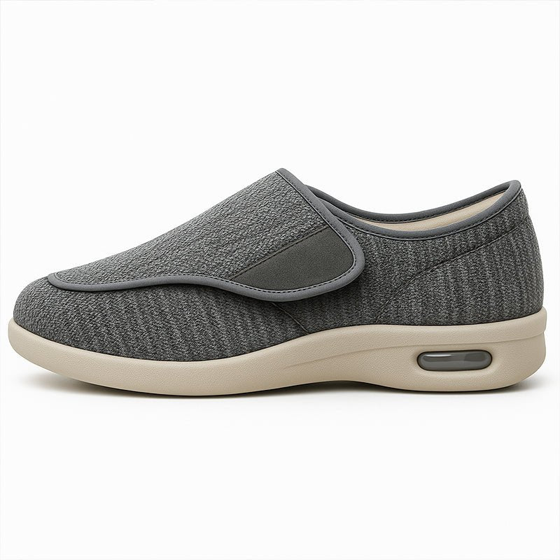Chloe Stretch No - Tie Wide Shoes w/ Adjustable Closure - Dark Grey - ComfortWear