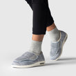 Chloe Stretch No - Tie Wide Shoes w/ Adjustable Closure - Silver - ComfortWear