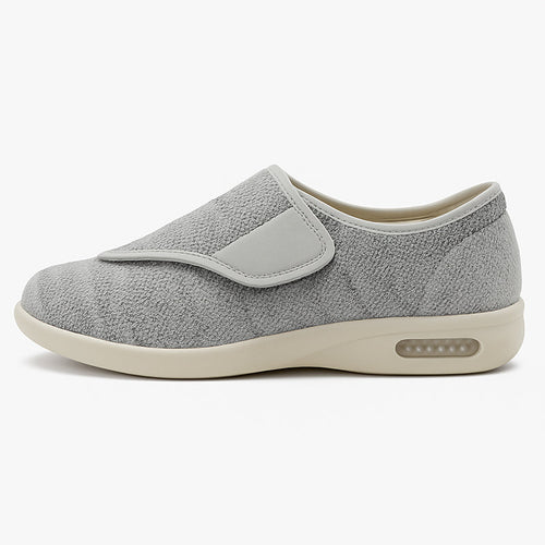 Chloe Stretch No - Tie Wide Shoes w/ Adjustable Closure - Silver - ComfortWear