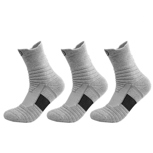 Grey Breathable Crew Socks - 3 Pack - ComfortWear