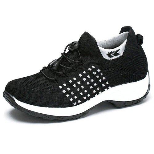 Ortho Stretch Cushion Shoes - Black White - ComfortWear