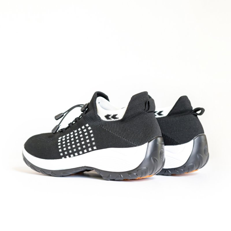 Ortho Stretch Cushion Shoes - Black White - ComfortWear