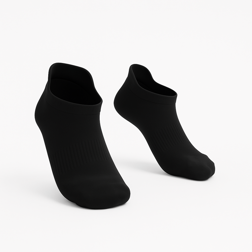 Padded Stretch Diabetic Ankle Socks - Black - ComfortWear