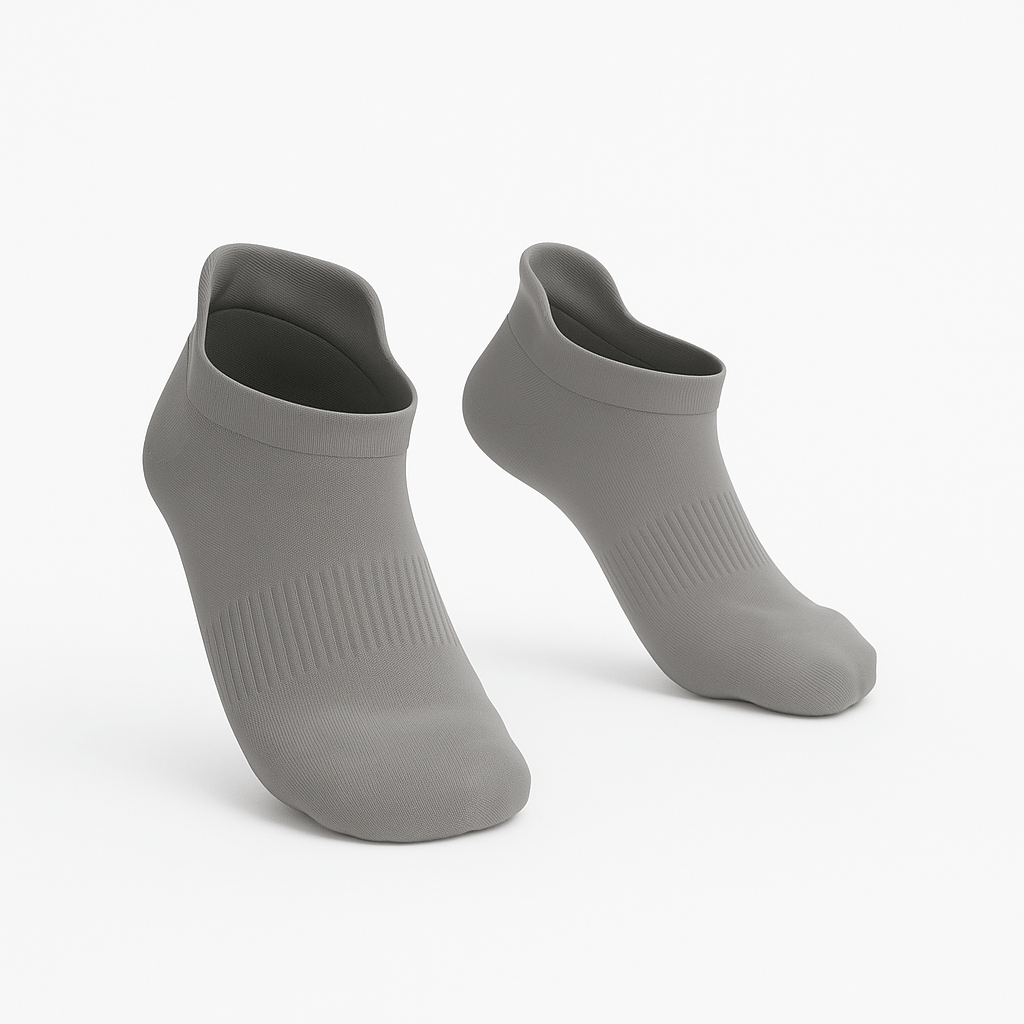 Padded Stretch Diabetic Ankle Socks - Grey - ComfortWear