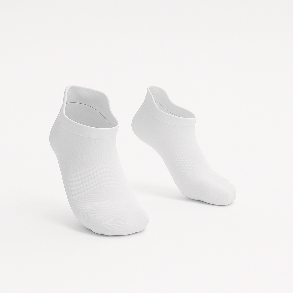 Padded Stretch Diabetic Ankle Socks - White - ComfortWear
