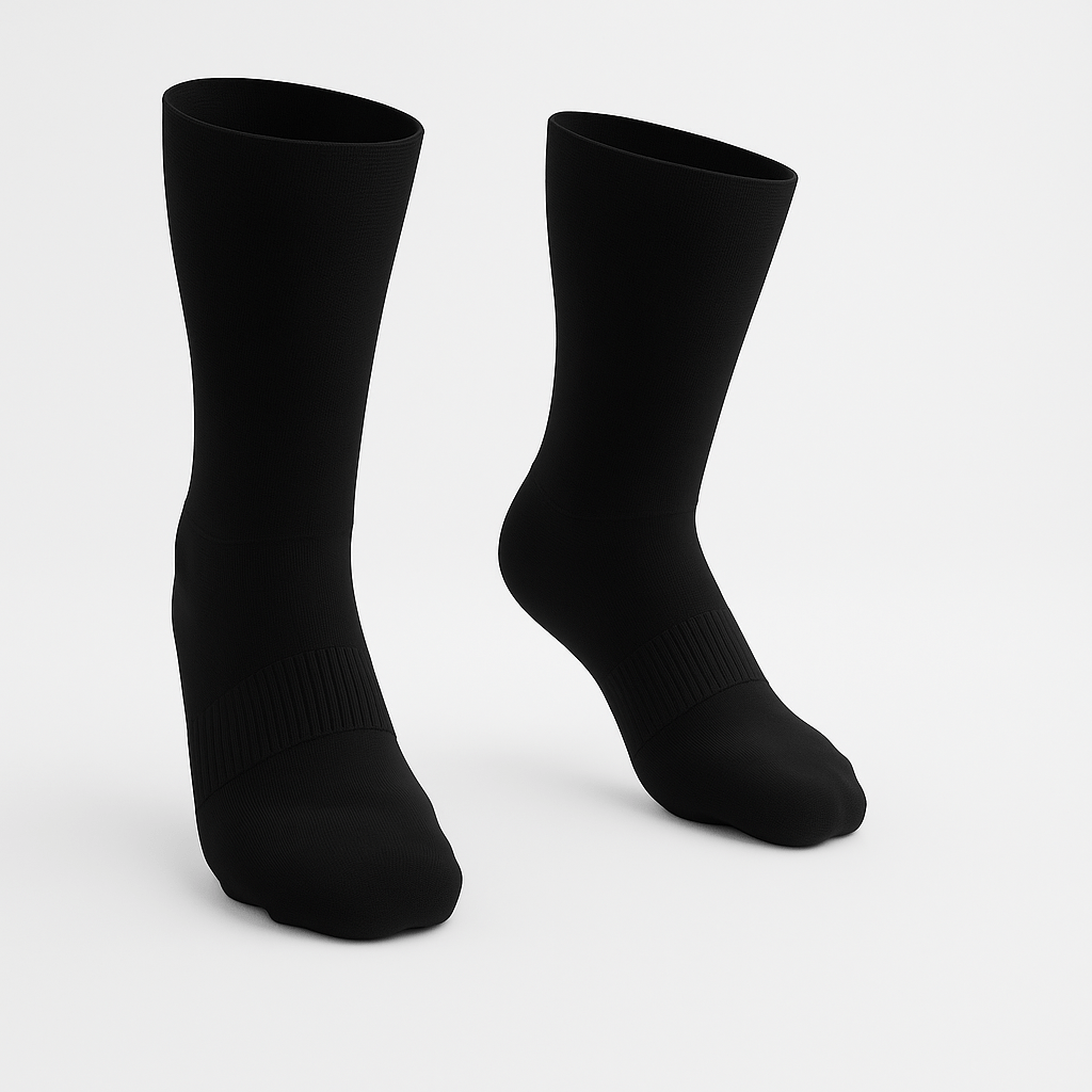 Padded Stretch Diabetic Crew Socks - Black - ComfortWear