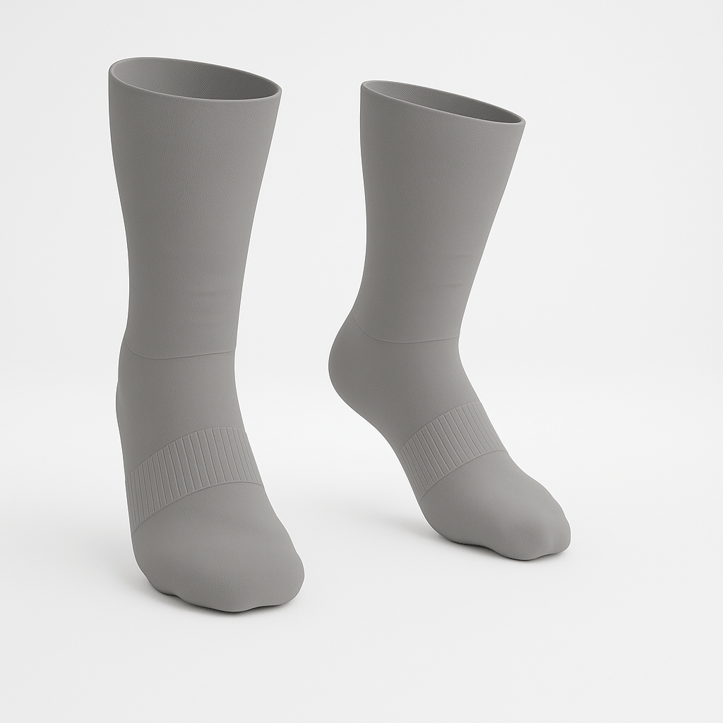 Padded Stretch Diabetic Crew Socks - Grey - ComfortWear