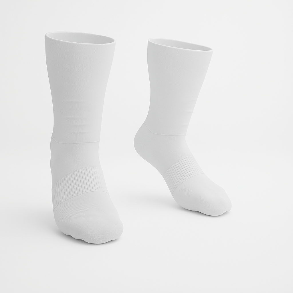 Padded Stretch Diabetic Crew Socks - White - ComfortWear