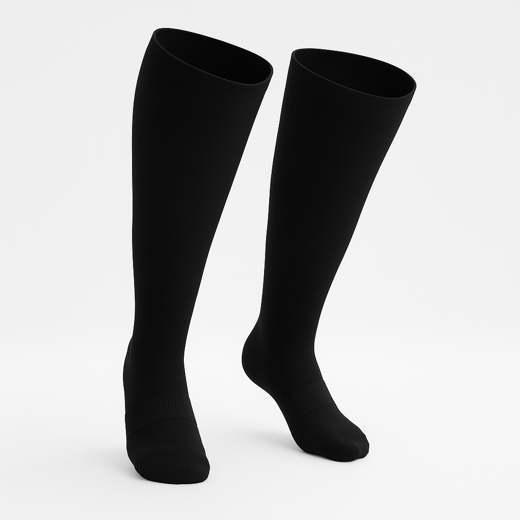 Padded Stretch Diabetic Knee Socks - Black - ComfortWear