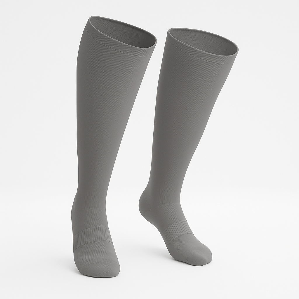 Padded Stretch Diabetic Knee Socks - Grey - ComfortWear