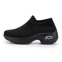 Breathable No-Tie Stretch Shoes - Black - ComfortWear