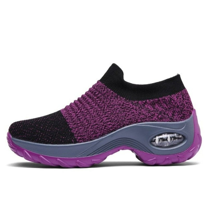 Breathable No-Tie Stretch Shoes - Purple - ComfortWear