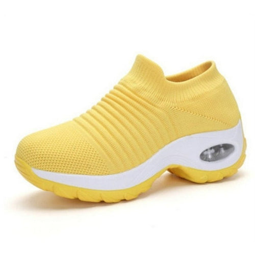 Breathable No-Tie Stretch Shoes - Yellow - ComfortWear