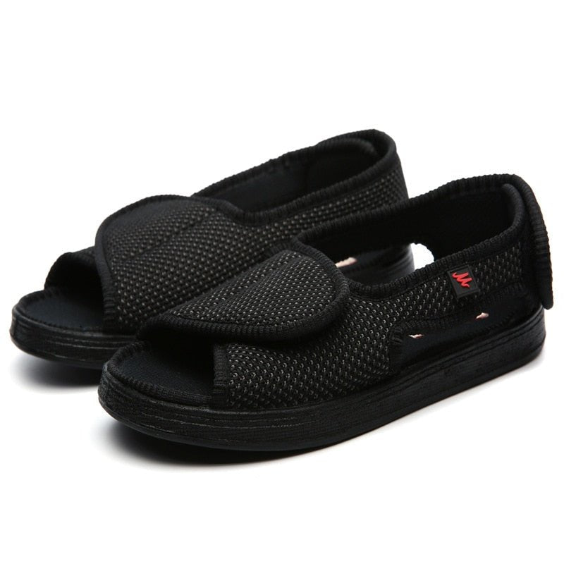Coles Diabetic Wide Feet Sandals - Black - ComfortWear Store