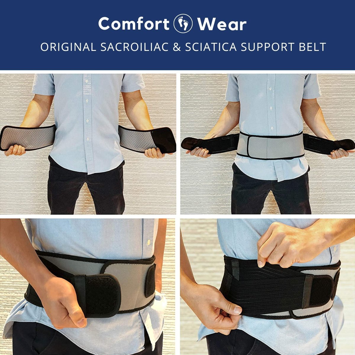 ComfortWear™ Lower Back Belt - Sacroiliac, Sciatica Pain Relief - ComfortWear Store