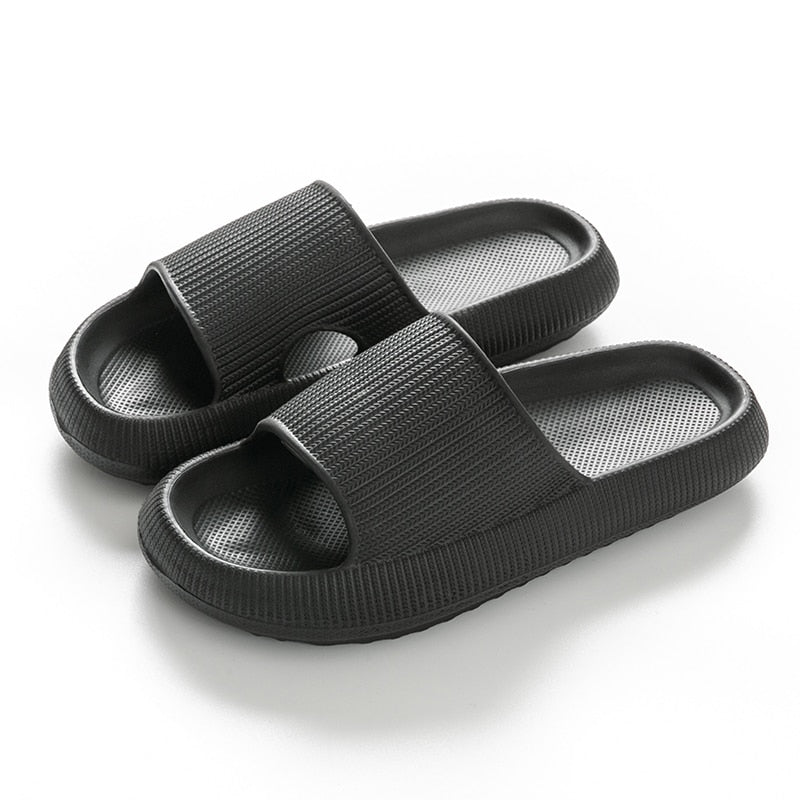 Heel Support Cushion Slides - Black - ComfortWear Store