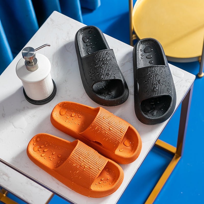Heel Support Cushion Slides - Black - ComfortWear Store