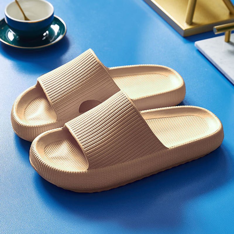 Heel Support Cushion Slides - Khaki - ComfortWear Store
