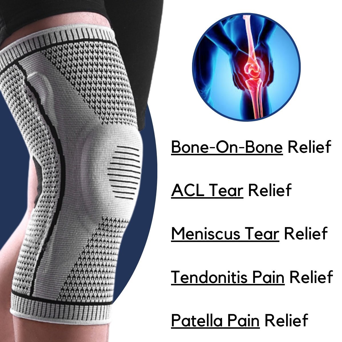 Compressing Knee Injury Knee Support™ - Knee Compression Sleeves - ComfortWear Store