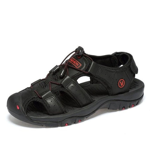 Men's High-Altitude Ortho Heel Strap Sandals - Black - ComfortWear Store