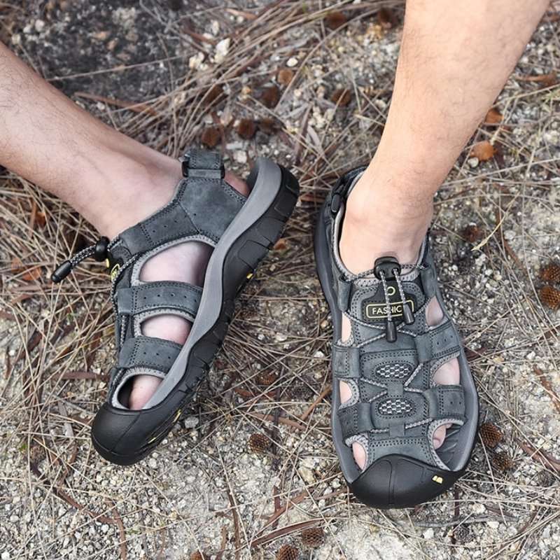 Men's High-Altitude Ortho Heel Strap Sandals - Gray - ComfortWear Store