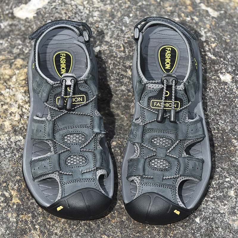 Men's High-Altitude Ortho Heel Strap Sandals - Gray - ComfortWear Store