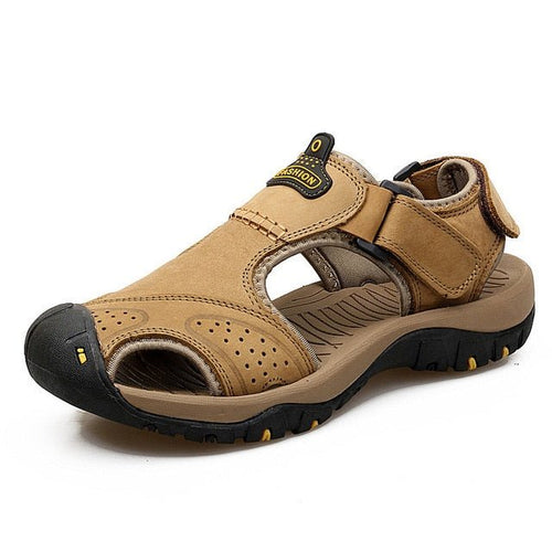 Men's High-Altitude Ortho Heel Strap Sandals - Khaki - ComfortWear Store
