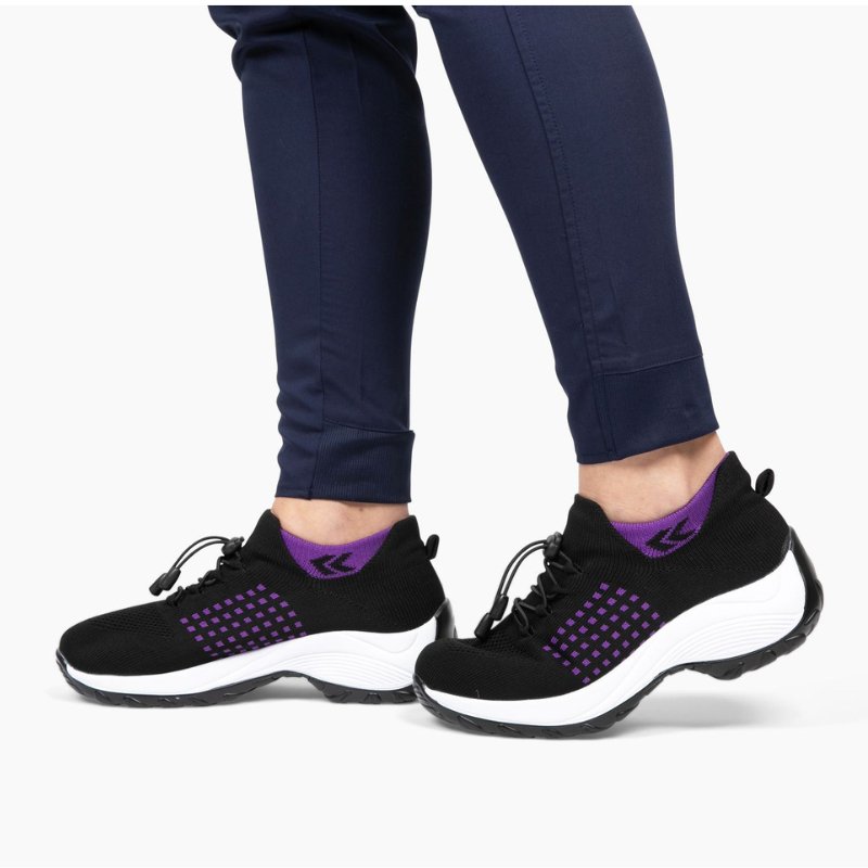 Ortho Stretch Cushion Shoes - Black Purple - ComfortWear Store