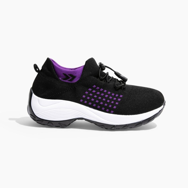 Ortho Stretch Cushion Shoes - Black Purple - ComfortWear Store