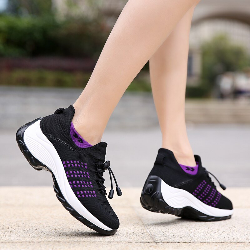 Ortho Stretch Cushion Shoes - Black Purple - ComfortWear – ComfortWear ...