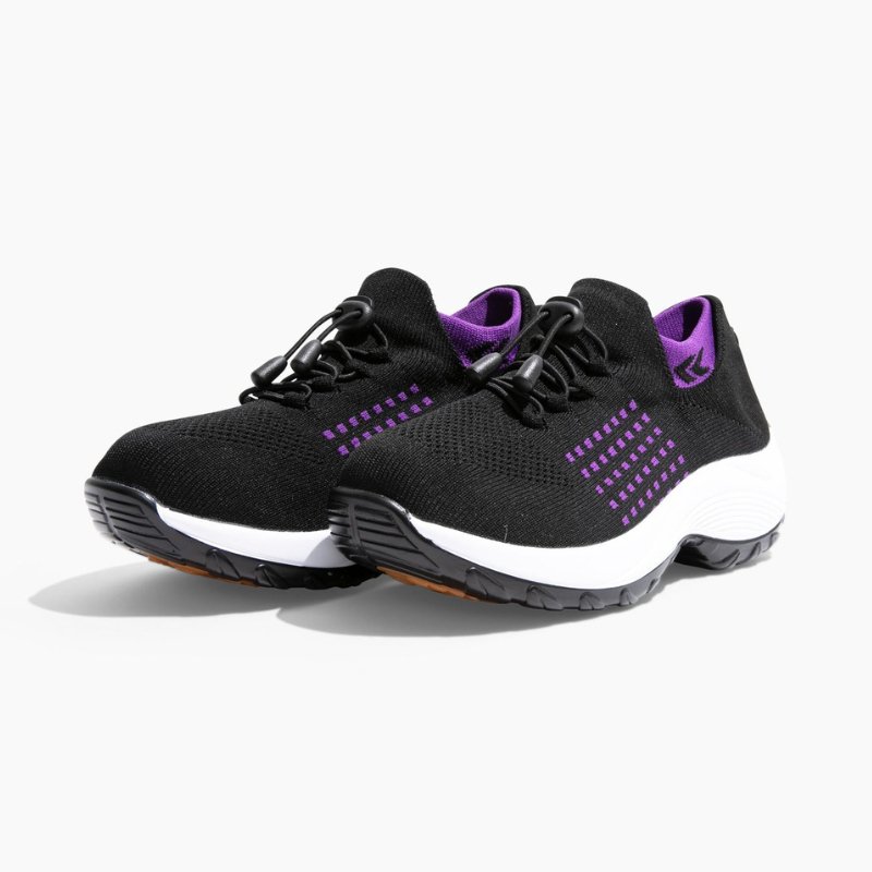 Ortho Stretch Cushion Shoes - Black Purple - ComfortWear Store