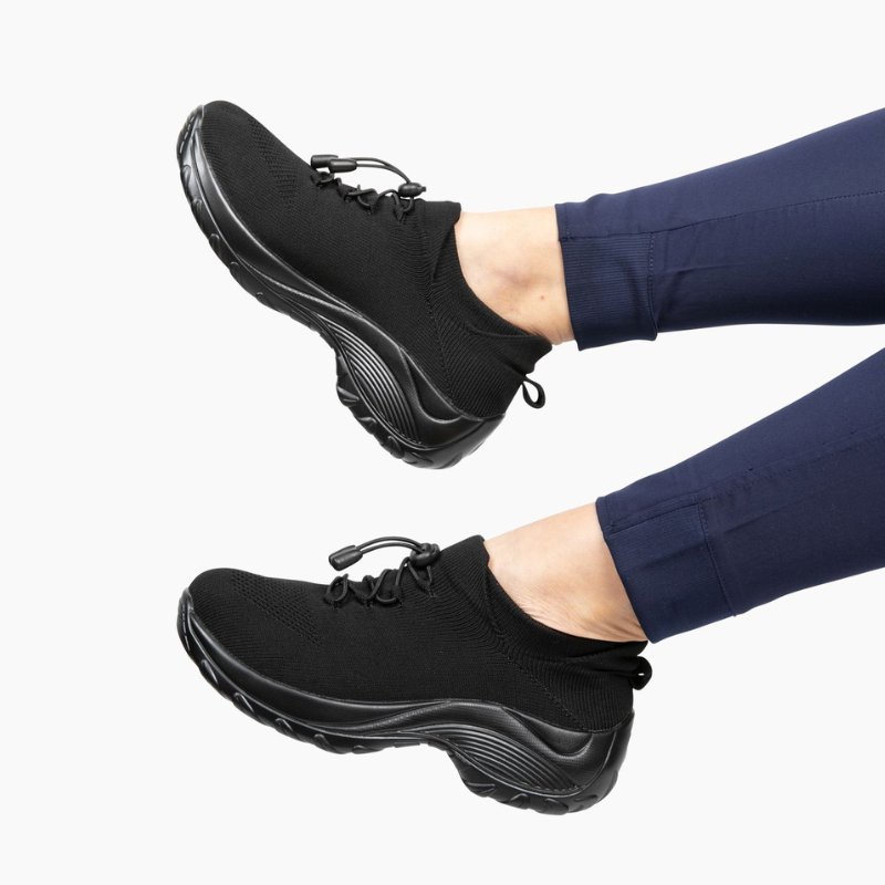 Ortho Stretch Cushion Shoes- Midnight Black - ComfortWear