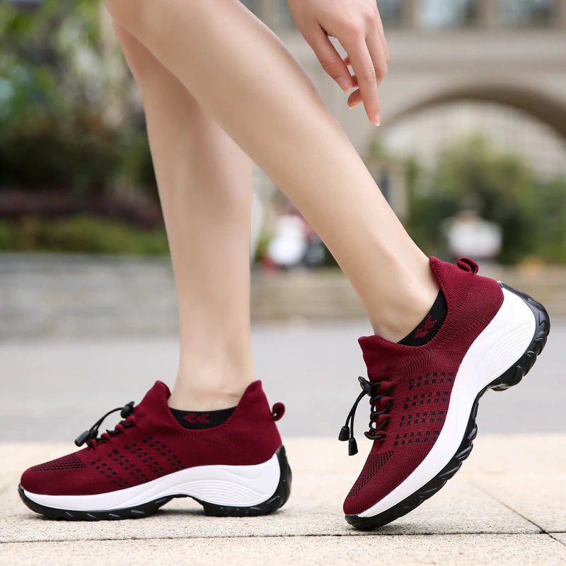 Ortho Stretch Cushion Shoes - Red - ComfortWear Store