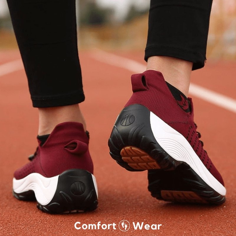 Ortho Stretch Cushion Shoes - Red - ComfortWear